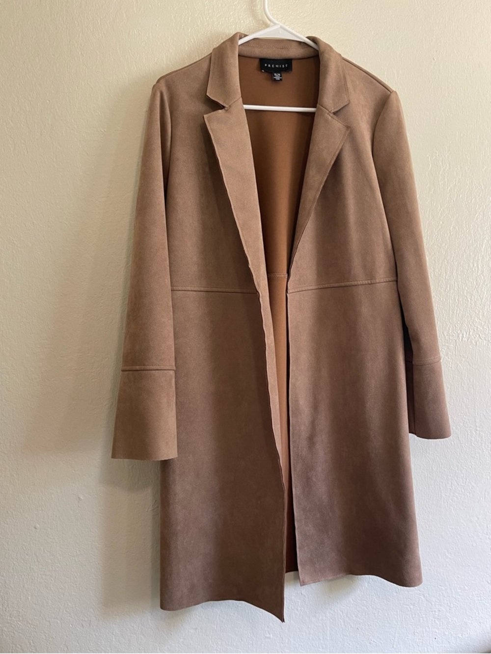 Vici Tan Open-Front Long Trench Coat - Picture 2 of 5